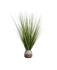 Desktop Artificial Foliage in Ribbed Ceramic Pot, 29"