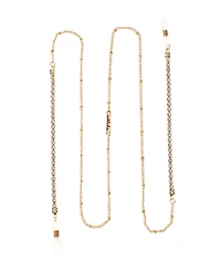 Ettika Women's 18k Gold Plated Crystal Shores Glasses Chain