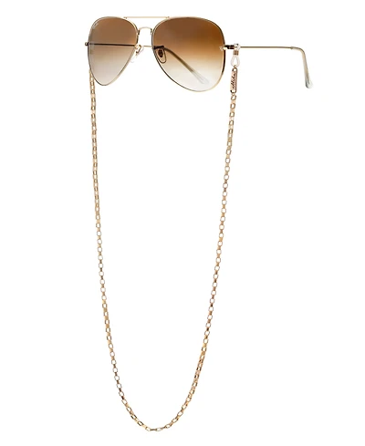 Ettika Women's 18k Gold Plated Golden Rays Rectangle Glasses Chain Necklace