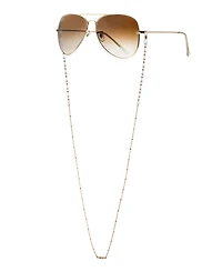 Ettika Women's 18k Gold Plated Dainty Imitation Pearl and Gold Glasses Chain