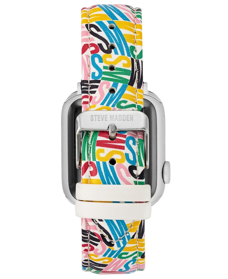 Steve Madden Women's Multi-Color Faux Leather Band designed for Apple Watch 42mm (Series 10) & 38/40/41mm