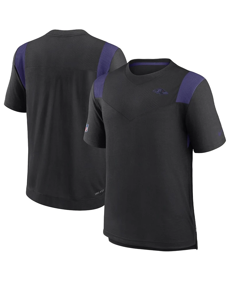 Men's Nike Black Baltimore Ravens Sideline Tonal Logo Performance Player T-shirt