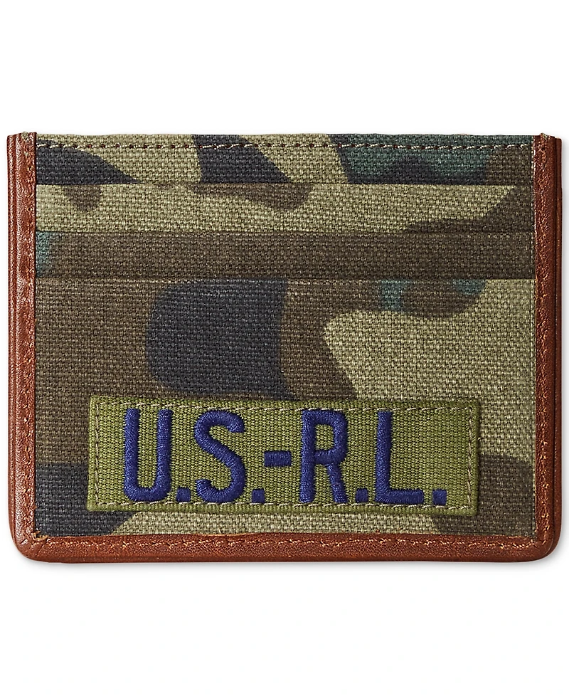 Polo Ralph Lauren Men's Tiger-Patch Camo Canvas Card Case