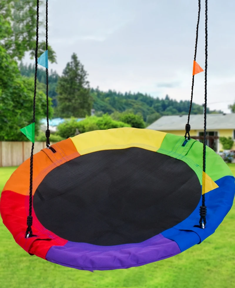 Sorbus Saucer Tree Swing in Elite Rainbow - 40 Inch