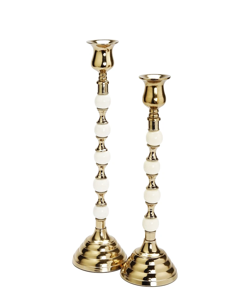 Classic Touch Candle Holder and Beaded Stem, 5" x 12"