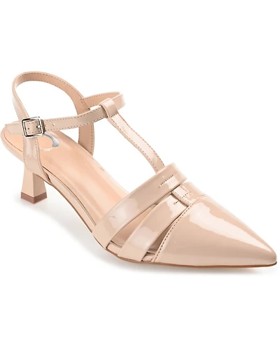 Journee Collection Women's Jazlynn T Strap Kitten Heel Dress Pumps