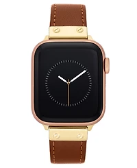 Anne Klein Women's Brown Genuine Leather Band designed for Apple Watch 42mm (Series 1-3 only) & 44/45/46/49mm (Ultra & Ultra 2)