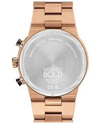 Movado Men's Bold Fusion Swiss Quartz Chronograph Bronze Pvd Bracelet Watch 44mm