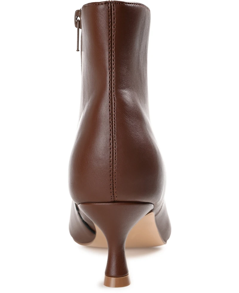 Journee Collection Women's Kelssa Square Toe Kitten Heel Dress Booties