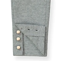Hope & Henry Toddler Girls Button Cuff Ponte Pant