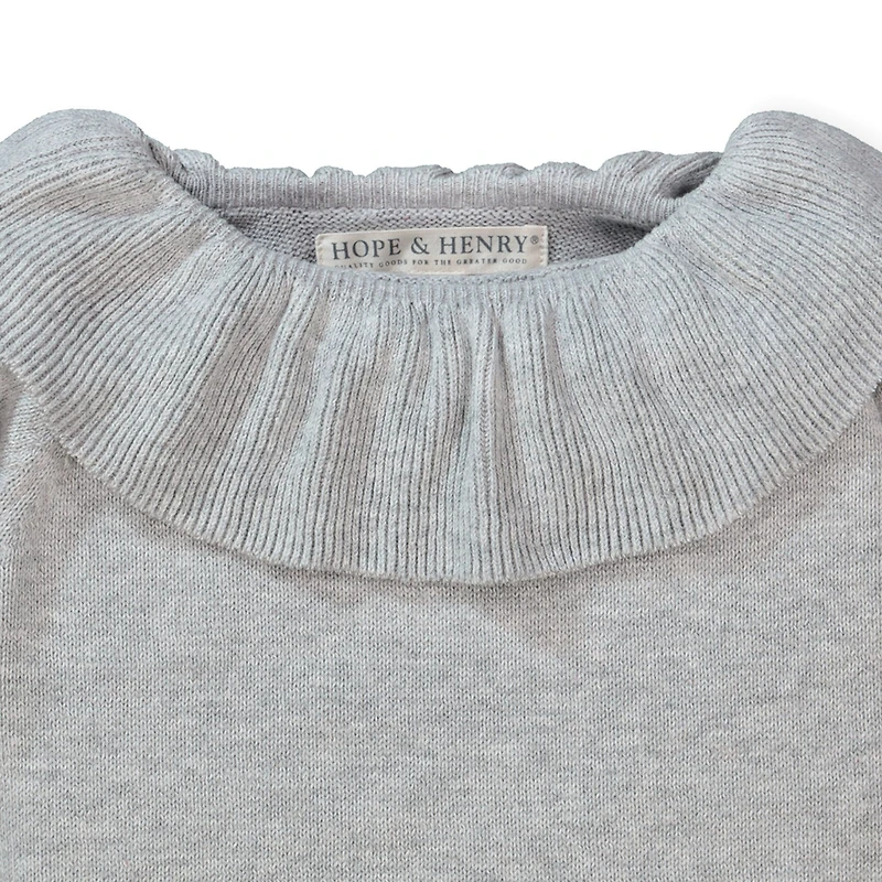 Hope & Henry Baby Girls Ruffle Collar Sweater