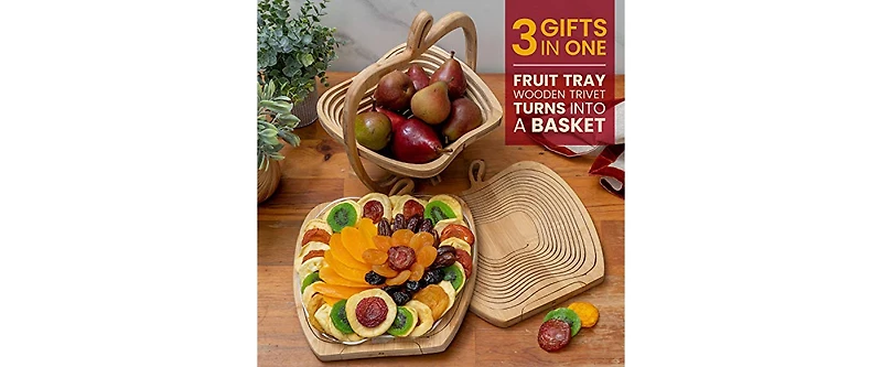 Bonnie & Pop Dried Fruit Apple Tray, Trivet, and Fruit Basket