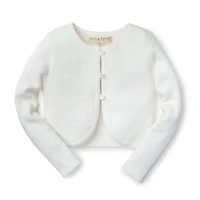 Hope & Henry Girls Cropped Curved Hem Cardigan