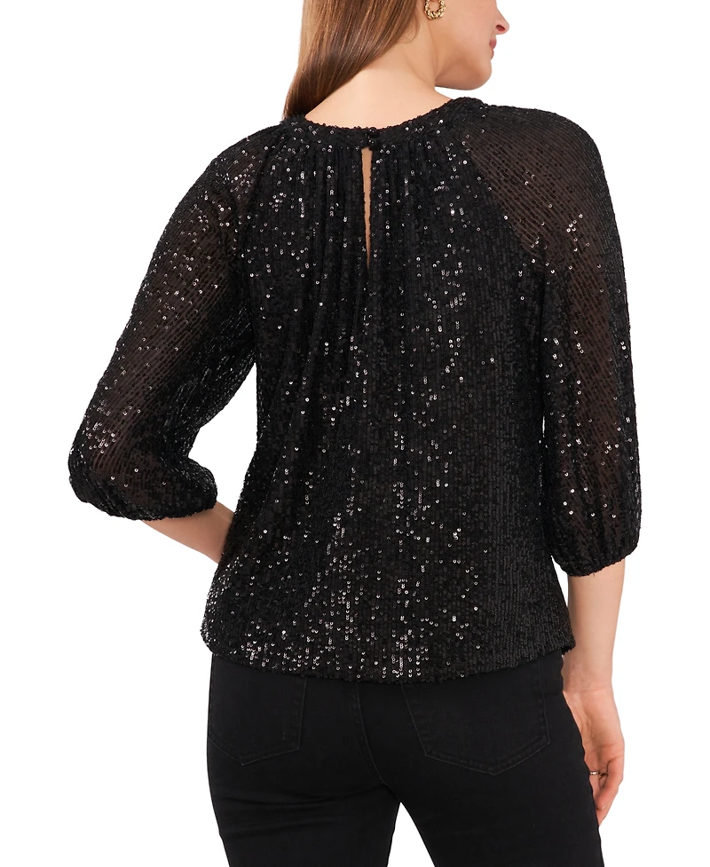 Vince Camuto Women's Keyhole Detail Raglan Sleeve Top