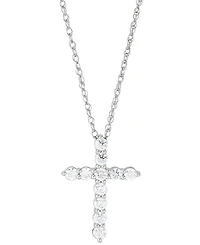 Grown With Love Lab Diamond Cross Pendant Necklace (1 ct. t.w.) 14k White or Yellow Gold, 16" + 2" extender