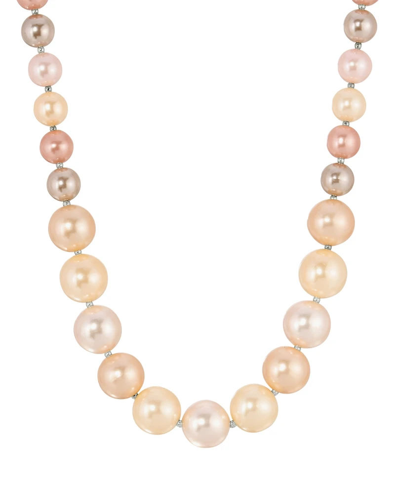 2028 Silver-Tone Multi Color Imitation Pearl Necklace