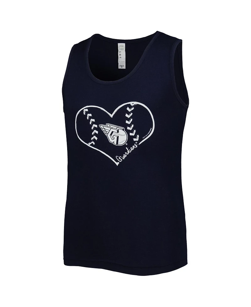 Big Girls Soft As A Grape Navy Cleveland Guardians Team Tank Top