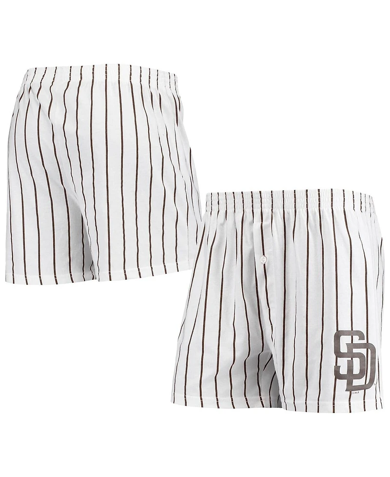 Men's Concepts Sport White San Diego Padres Vigor Pinstripe Boxer Shorts