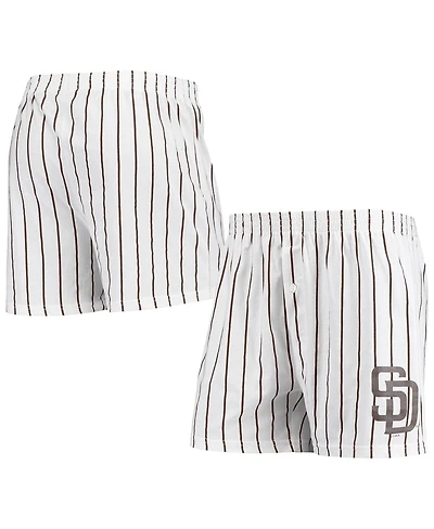 Men's Concepts Sport White San Diego Padres Vigor Pinstripe Boxer Shorts