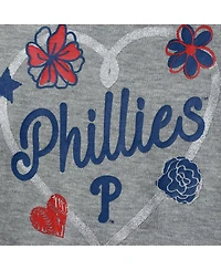 Girls Newborn and Infant Red, Royal, Heathered Gray Philadelphia Phillies 3-Pack Batter Up Bodysuit Set