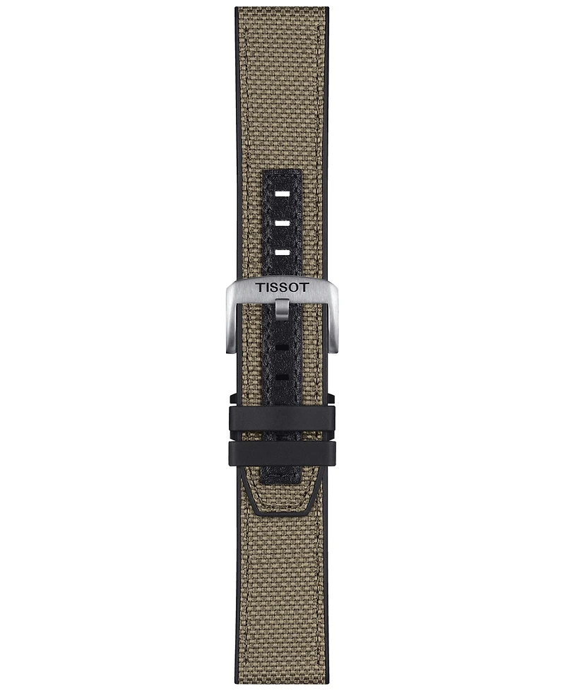 Tissot Men's Swiss T-Touch Connect Solar Beige Textile & Leather Strap Smart Watch 48mm