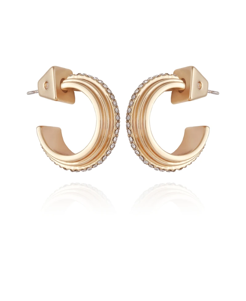 Vince Camuto 14K Gold-Plated and Crystal Huggie Hoop Earring