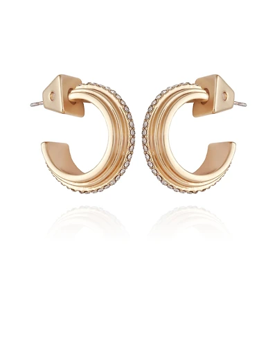 Vince Camuto 14K Gold-Plated and Crystal Huggie Hoop Earring