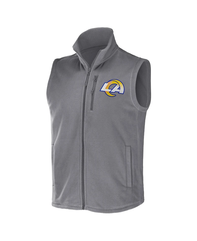 Men's Nfl x Darius Rucker Collection by Fanatics Gray Los Angeles Rams Polar Fleece Full-Zip Vest
