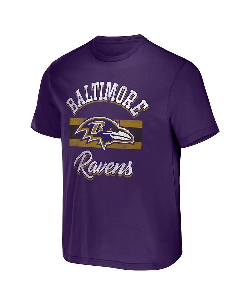 Men's Nfl x Darius Rucker Collection by Fanatics Purple Baltimore Ravens Stripe T-shirt
