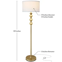 Riley 60" Led Floor Lamp with Drum Shade