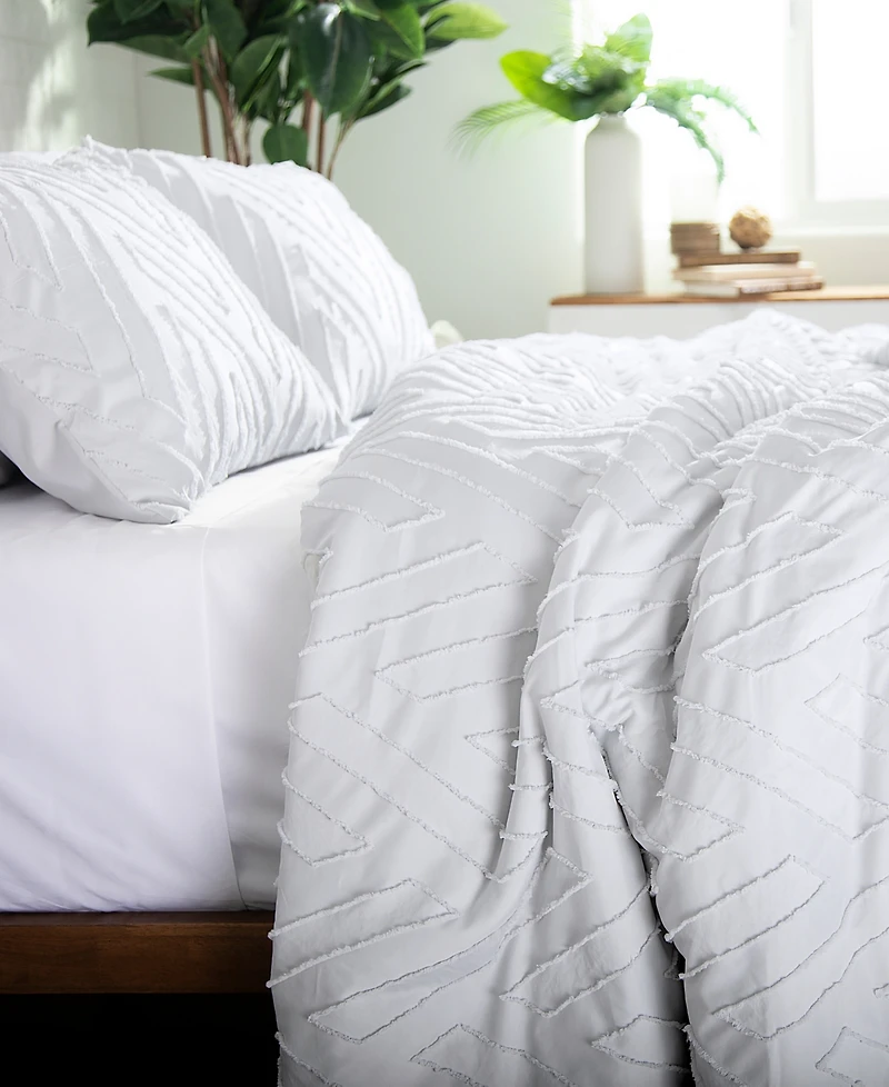 Southshore Fine Linens Chevron Clipped Jacquard 3-Pc. Comforter Set, King