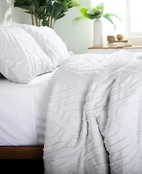 Southshore Fine Linens Chevron Clipped Jacquard 3-Pc. Comforter Set, King
