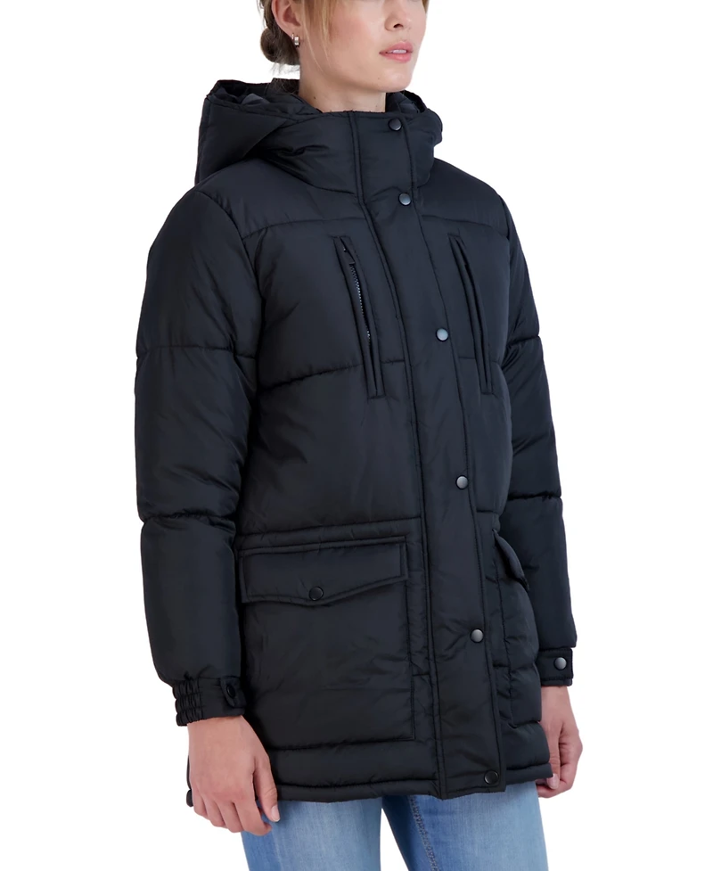 Sebby Juniors' Hooded 3/4 Puffer Coat
