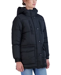 Sebby Juniors' Hooded 3/4 Puffer Coat