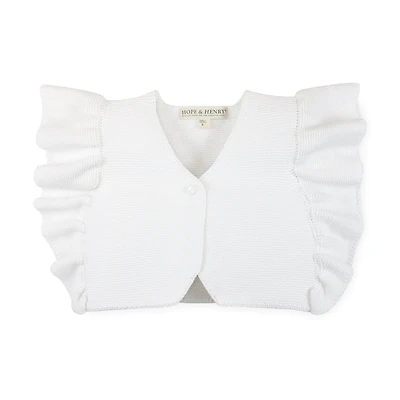 Hope & Henry Girls Ruffle Sleeve Sweater Vest