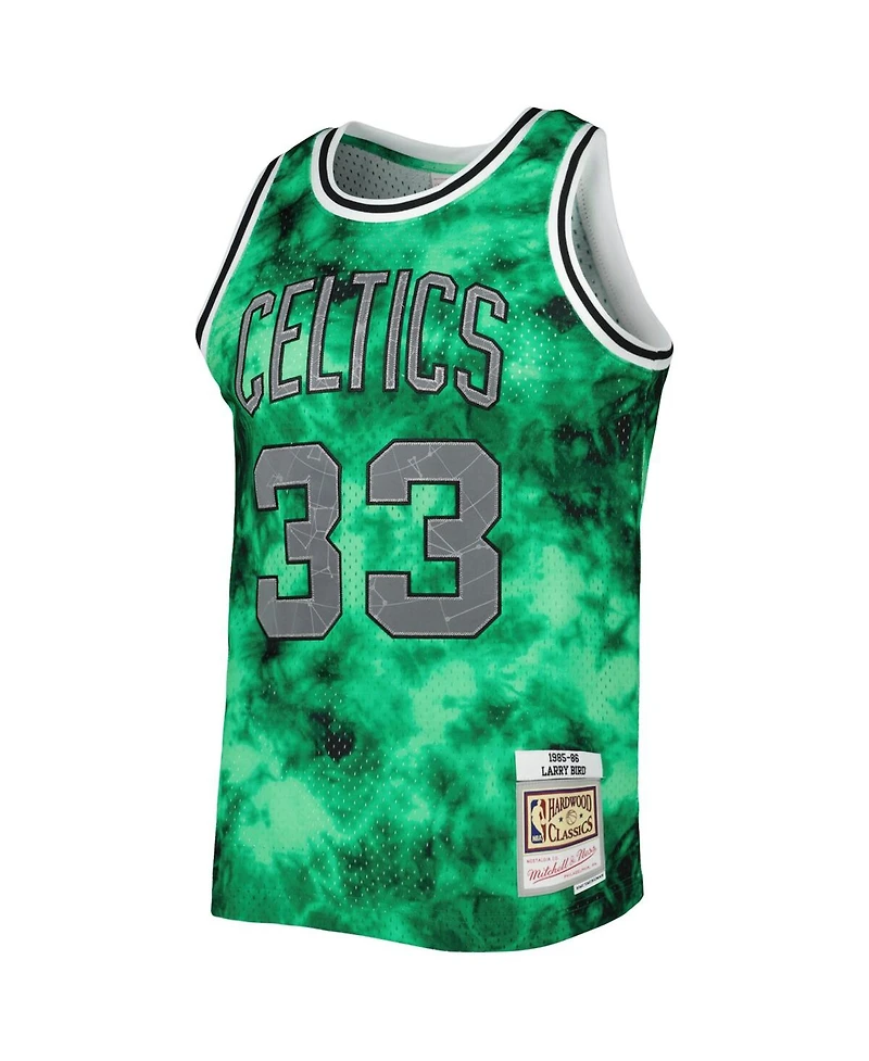 Men's Mitchell & Ness Larry Bird Kelly Green Boston Celtics 1985-86 Galaxy Swingman Jersey