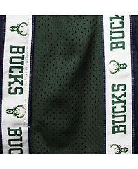 Men's Fanatics Navy and Hunter Green Milwaukee Bucks Big Tall Tape Mesh Shorts
