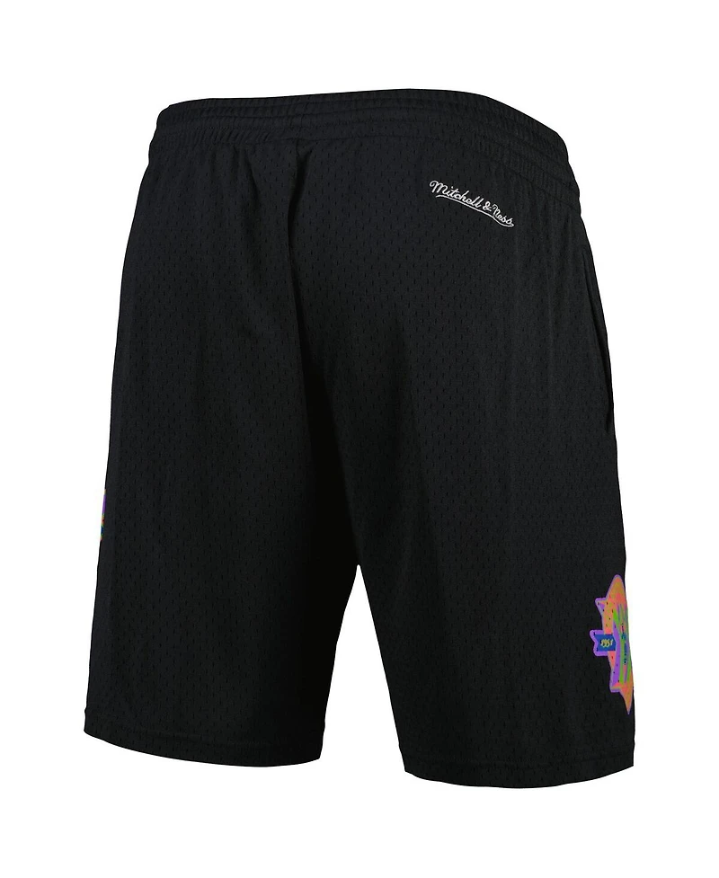 Men's Mitchell & Ness Black Chicago Bulls Hardwood Classics Color Bomb Energy Shorts