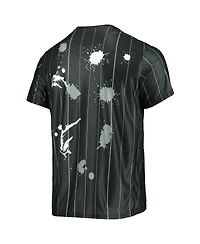 Men's Black Brooklyn Nets Striped Splatter T-shirt
