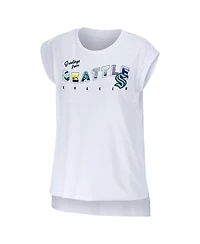 Women's Wear by Erin Andrews White Seattle Kraken Greetings From Muscle T-shirt