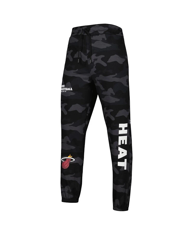 Men's New Era Black, Camo Miami Heat Tonal Joggers