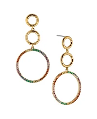 Ava Nadri Multi Color Circle Drop Earring in 18K Gold Plated Brass