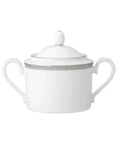 Noritake Whiteridge Platinum Sugar Bowl W/ Cover, 11 Oz.