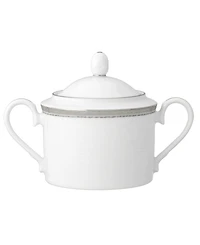 Noritake Whiteridge Platinum Sugar Bowl W/ Cover, 11 Oz.
