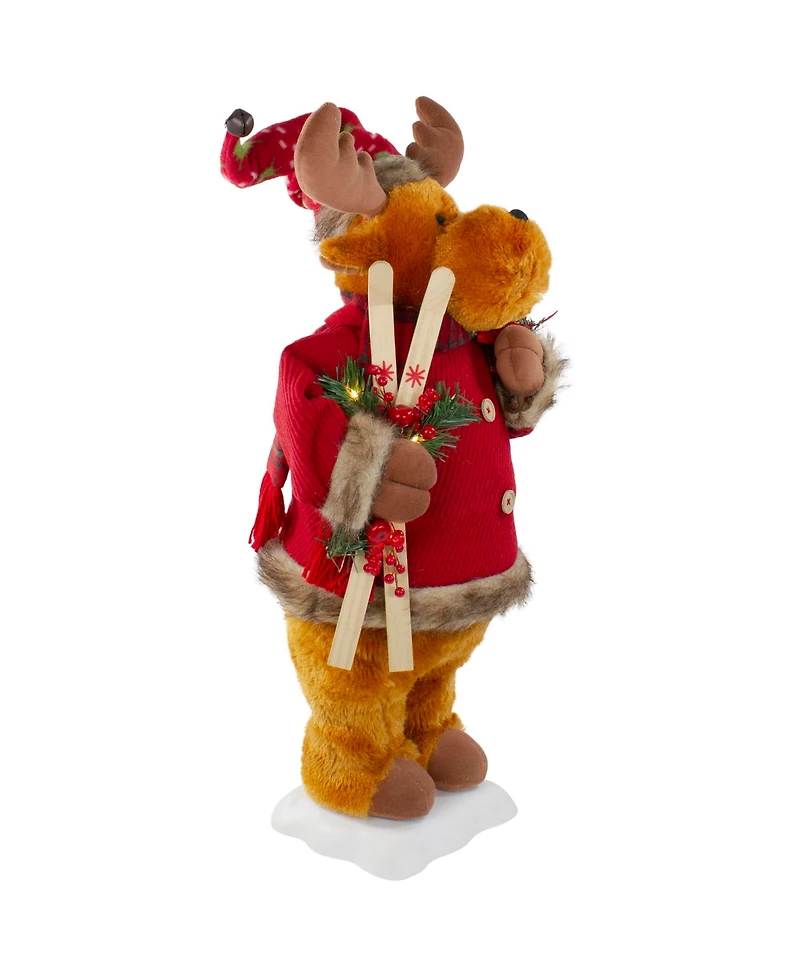 Northlight Lighted and Animated Musical Moose Christmas Figure, 24"