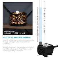 Indoor/Outdoor Small Fountain or Aquarium Pump with Led Light Ring and Transformer - 40 Gph - 12 Volts