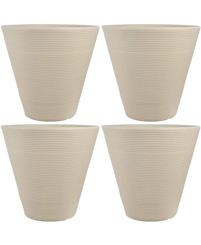 Indoor/Outdoor Patio, Garden, or Porch Weather-Resistant Double-Walled Walter Flower Pot Planter - 15.5" - Antique White