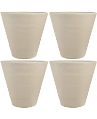 Indoor/Outdoor Patio, Garden, or Porch Weather-Resistant Double-Walled Walter Flower Pot Planter - 15.5" - Antique White