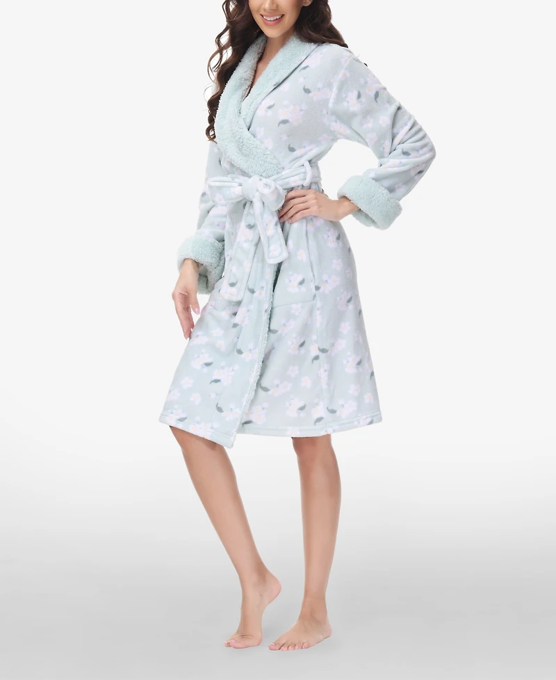 Ink+Ivy Women's Printed Plush Robe