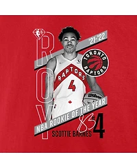 Men's Fanatics Scottie Barnes Red Toronto Raptors 2022 Nba Rookie of the Year T-shirt